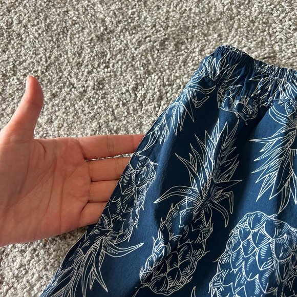 Lauren James shorts womens medium blue white pineapple printed pull on athletic - Picture 9 of 15